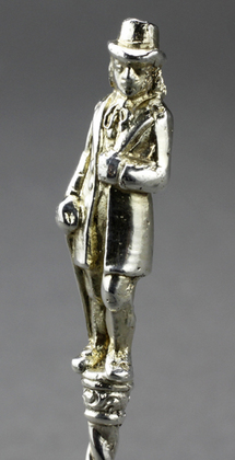 Antique Victorian Silver Gilt Figural Christening Spoon